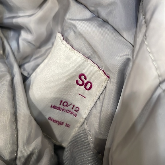 SO Gray and Pink Reversible Puffer Jacket with Quilted size 10/12 - Picture 3 of 6